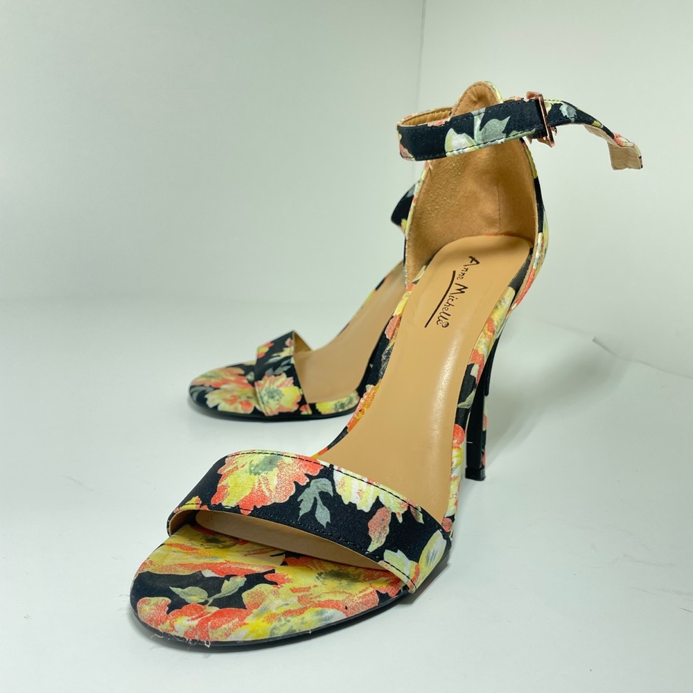 Floral Print High Heel Sandals